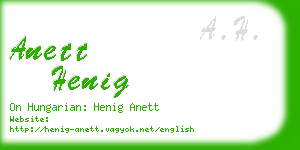 anett henig business card